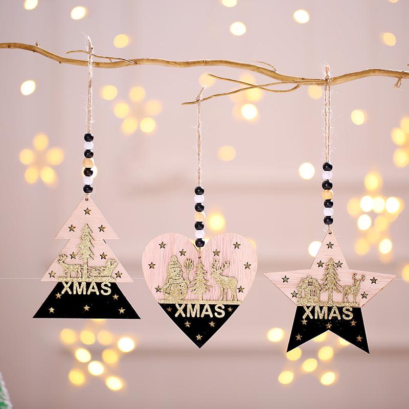 High-End Wooden 3D Christmas Tree Ornaments for Decoration