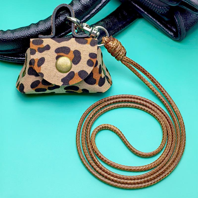 Chic Leather Mini Wallet & Necklace Pendant Earphone Case