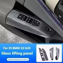 

Car window lift panel glass button frame decorative stickers For BMW X3 G45 2025 interior modification Accessories