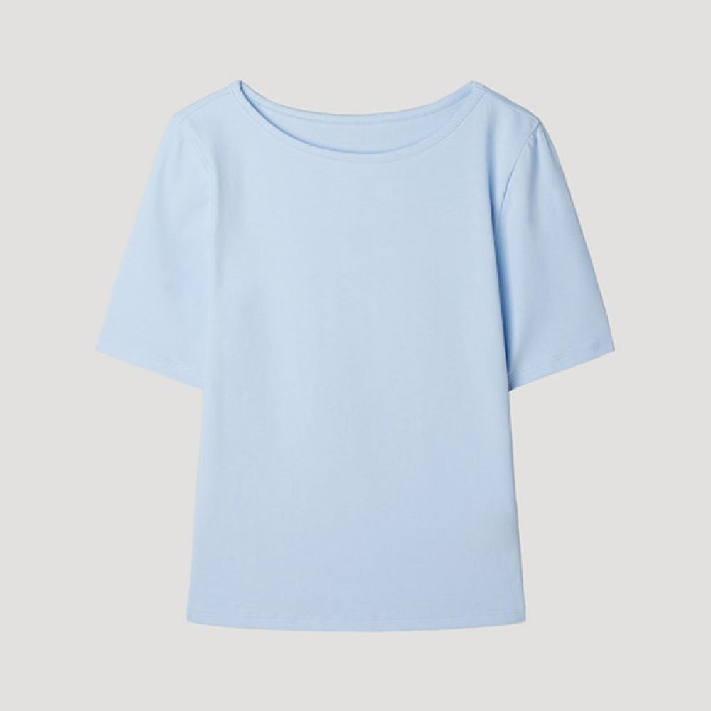 

[She S miSS] CoTTon Blend Regular FiT ShorT Sleeve T ShirT SwjTSp22510 Ll light blue/66
