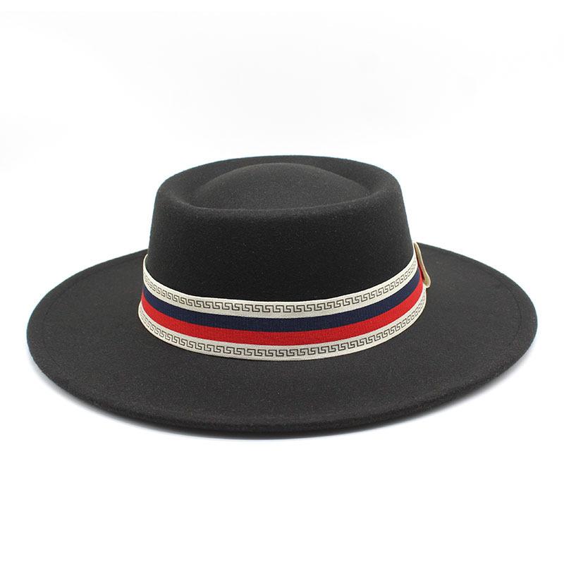 Big Brim Bump Dome Hat Woolen Top Hat Women'S Quarter British Retro Men'S Felt Hat French Jazz Hat