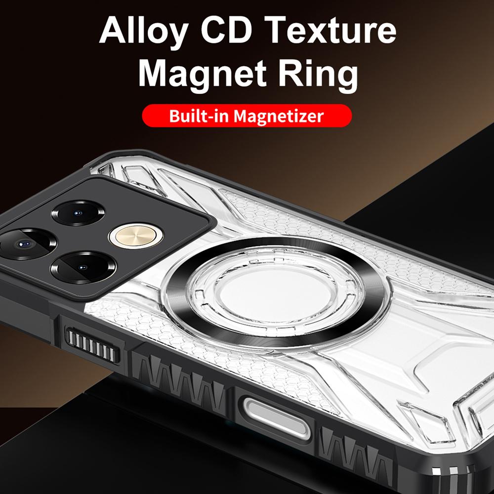 KEYSION Transparent Magnetic Case for Redmi Note 13 Pro 4G 13 Pro+5G Shockproof Phone Back Cover for Xiaomi POCO X6 5G M6 Pro 4G