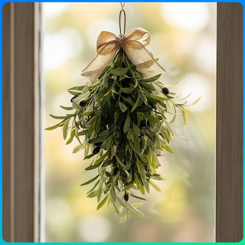 

24 Inch Faux Greenery Hanging Pendant Realistic Faux Greenery Wreath for Front Door Wedding Arch Window & Wall Decor China Mainland