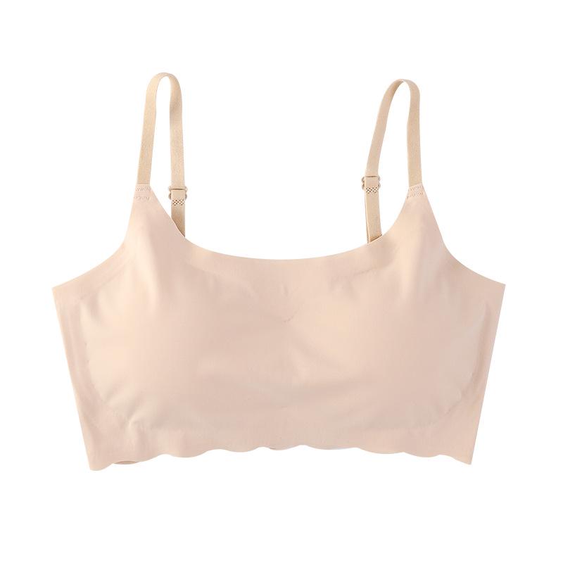 Sutien Camișol Mărimi Mari Fără Cusături de Generația a Doua din Mătase de Gheață cu Design Frumos la Spate.