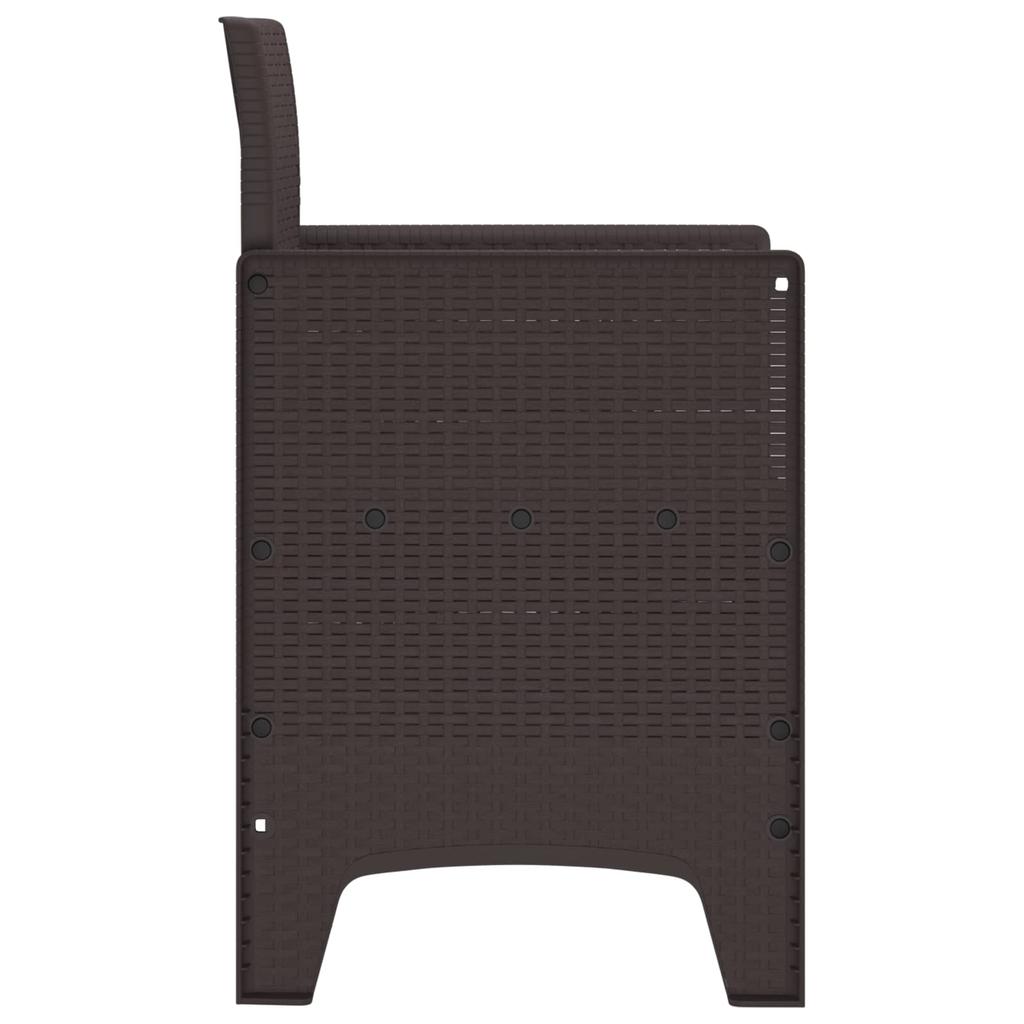 Garden Chair with Cushion 4 pcs Brown 53 x 49 x 85 cm Polypropylene