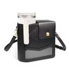 Crossbody Water Bottle Storage Bag PU Leather Adjustable Shoulder Strap Cup Sleeve Pouch Large Capacity Travel Cup Holder Ladies