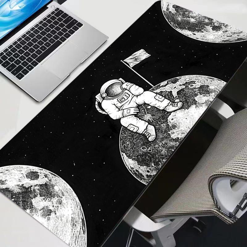Office Mousepad Oversized Desk Mat Gamer Computer Mouse Pad PC Gaming Keyboard Pad astronauts Black and white Extended Mouse Pad
