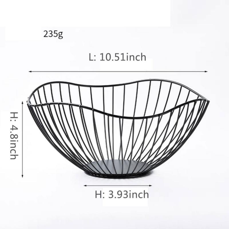 Metal Fruit Basket Simple Fruit Basin Multi-Size Iron Snack Bread Vegetable Storage Bowls Kitchen Eggs Dessert Holder Organizer