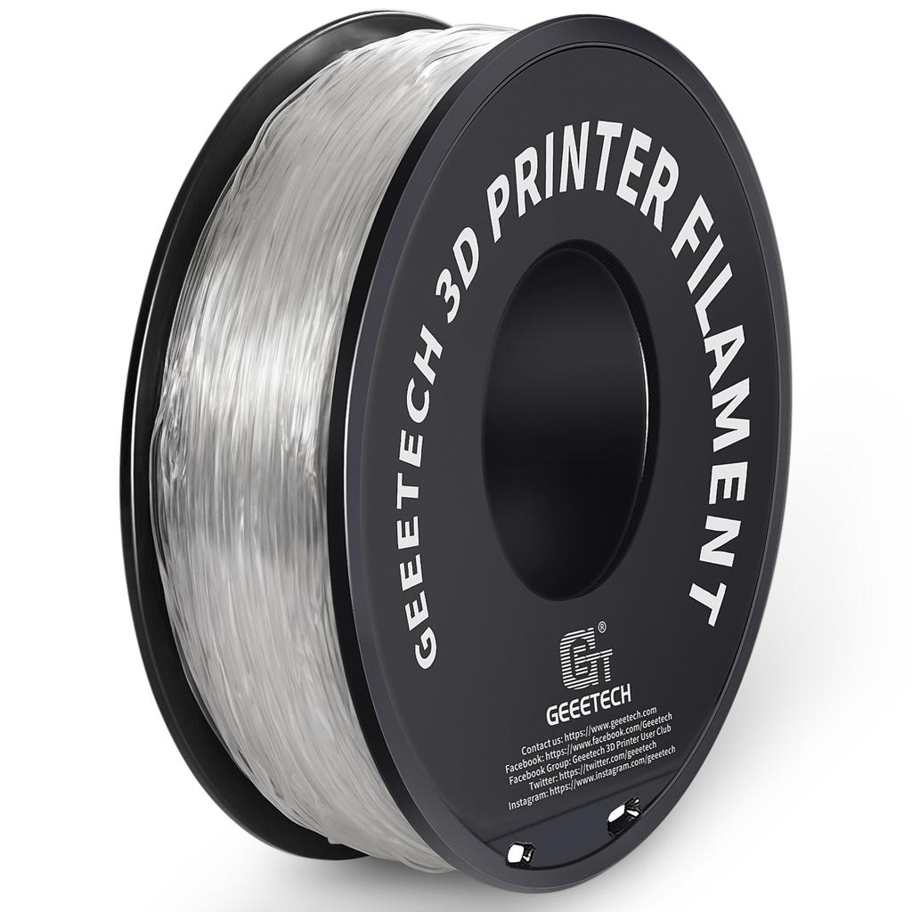 GEEETECH 5KG Transparent TPU Filament, Highly Elastic Flexible Material, Compatible with Most 3D Printers, 1.75mm Diameter