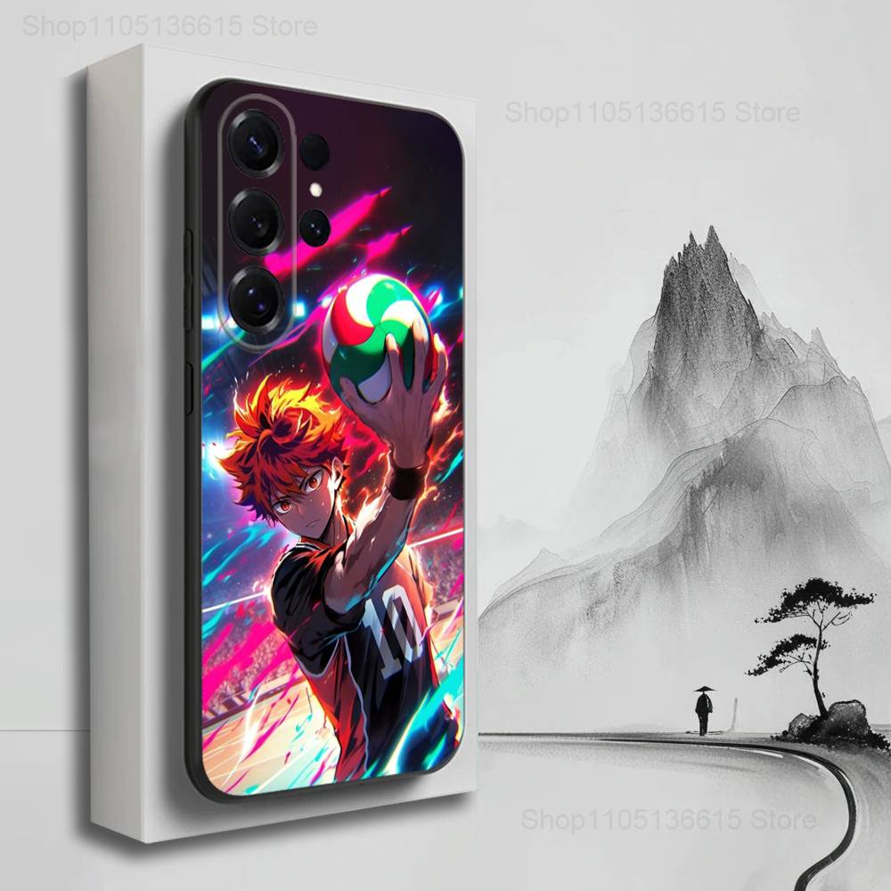 Anime H-haikyuu K-Karasun Phone Case For Samsung S25,S24,S23,S22,S21,S20,S10,S9,Ultra,Plus,Lite,FE,Soft Silicone Black Cover
