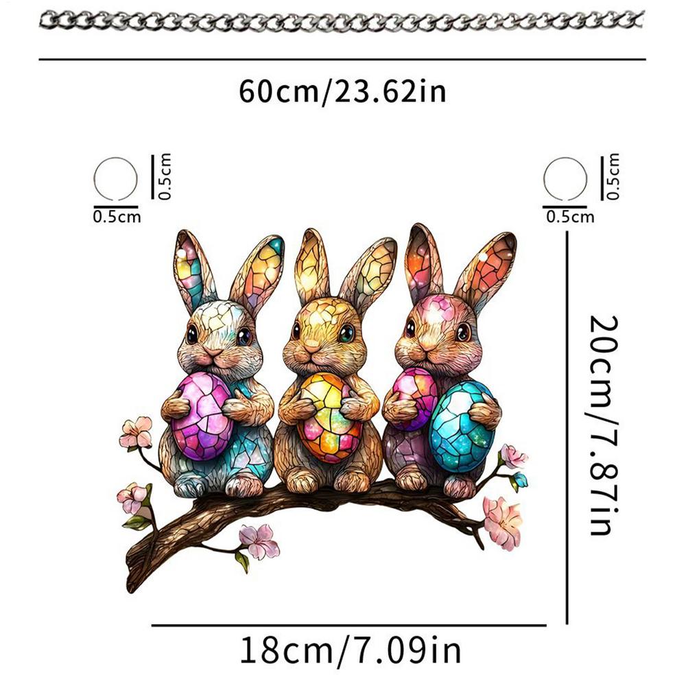 Easter Bunny Ornaments Rabbit Pendant for Spring Colorful 2D Acrylic Bunny Hangable Ornaments for Easter Home Living Room
