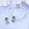 Magicalcopper Glass Blue Gem Lotus Planet Moon Charms Beads Fit 3Mmoriginal Bracelets Fine Diy Party Jewelry Gifts