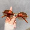 Ladies' sunglasses, men's and women's retro oval small frame sunglasses