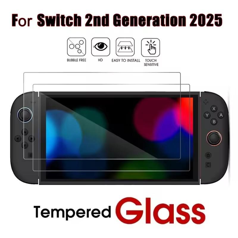 1/2/3PCS Tempered Glass For Switch 2 Screen Protector Anti-Scratch HD Clear Protective Film For Switch 2 Accessories