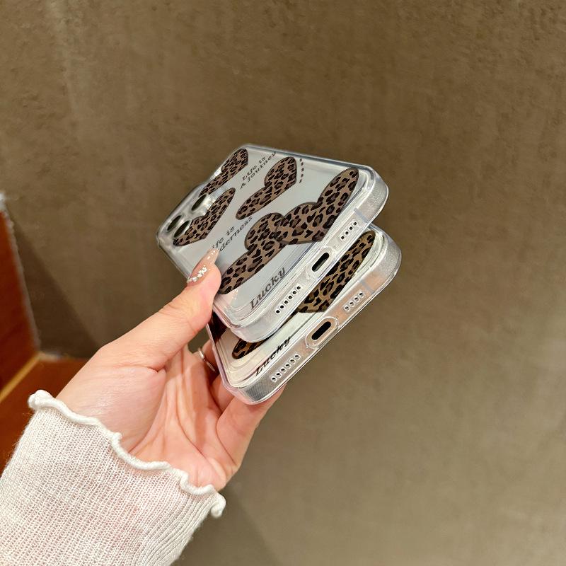 Leopard Print Heart Case for Apple 17/16 Pro, 13/12 Full Coverage, 15 Drop-Proof XR, 78/XS, New Soft Design.