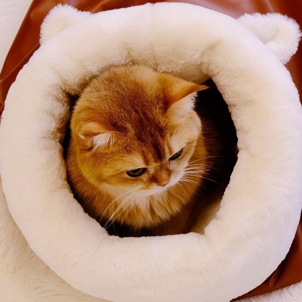 Soft Warm Cat Sleeping Bag Comfortable Winter Pet Bed Self-Warming Semi-Enclosed Puppy Cave Winter
