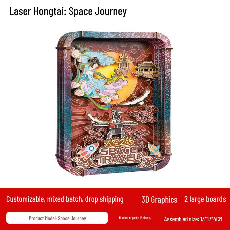 3D Wooden House Puzzle Ferris Wheel: Creative DIY Educational Toy for Parent-Child Interaction