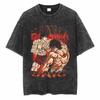 Baki Hanma Washed T-shirt Personality Clothes New Model Anime T-shirt Plus Size Unisex Comfortable Washed Retro High Quality Tee