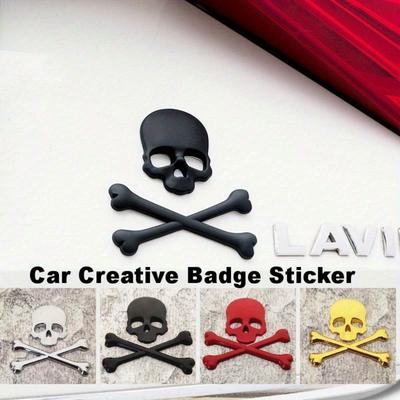 1 buc Autocolant Emblema Metalică 3D Cap de Craniu pentru Mașină, Autocolant Insignă pentru Mașină și Motocicletă, Autocolant Decorativ pentru Caroseria Mașinii, Potrivit pentru Mașini și Motociclete