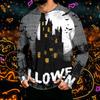 Men's Long Sleeve Hoodie Sun Shirt with Halloween Print