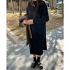 Autumn and Winter New Loose and Thin Knitted Dress Women's Fashion Simple Fringed Sweater Bottoming Dress