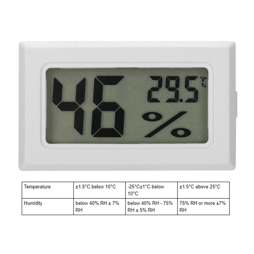 Haustier-Reptilien-Hygrometer, eingebettetes Aquarium-Thermometer mit großer Digitalanzeige, weiß