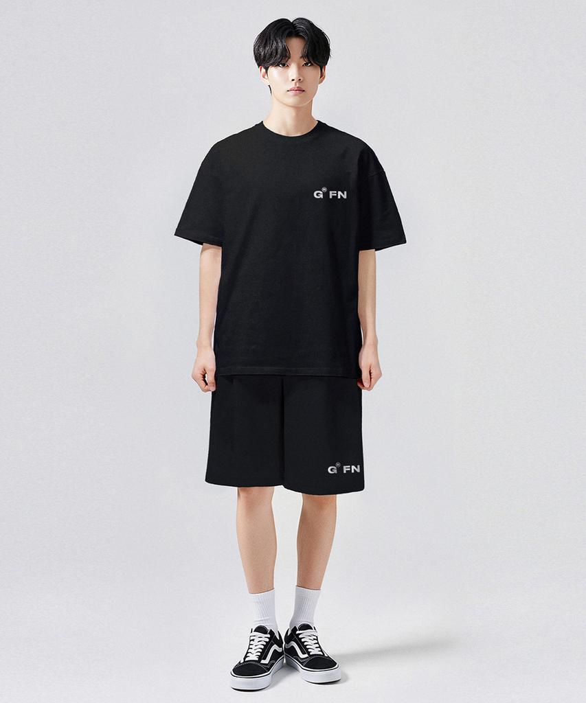 Geulaenpini Small Logo Oversized Short Sleeve T-Shirt - Black
