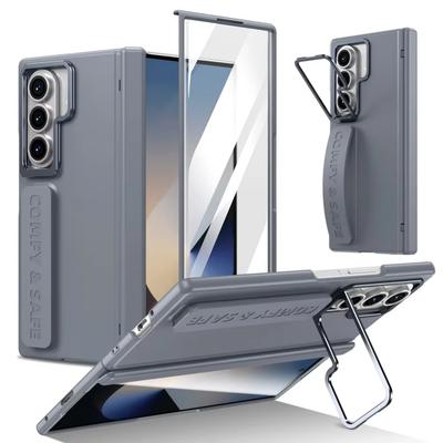 Busine Sle Multifunctional Lens Holder with Wristband Tempered Glass Film Case for Samsung Galaxy Z Fold 7 6 5 4 3 Protect Cover