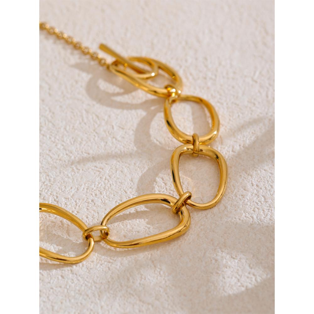 Yhpup Distinctive Stainless Steel Metal Unique High Quality Handmade Polished Chain Necklace Gift 2025 Gold PVD Plated Jewelry