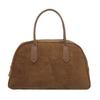 Autumn and Winter Niche High-grade Suede Portable Bowling Bag Boston Retro Simple Women's Bag