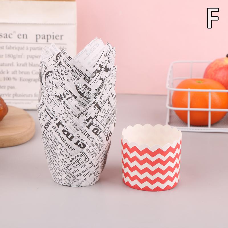 

50 шт., подложка для стаканчиков в газетном стиле для свадебных кексов, кексов в виде тюльпана, бумажные стаканчики для кексов, маслостойкая обертка для торта