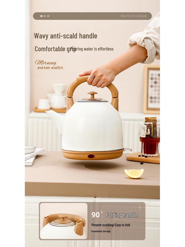 Automatic Shut-Off Electric Kettle - Stainless Steel Insulated Hot Water Kettle for Home Use