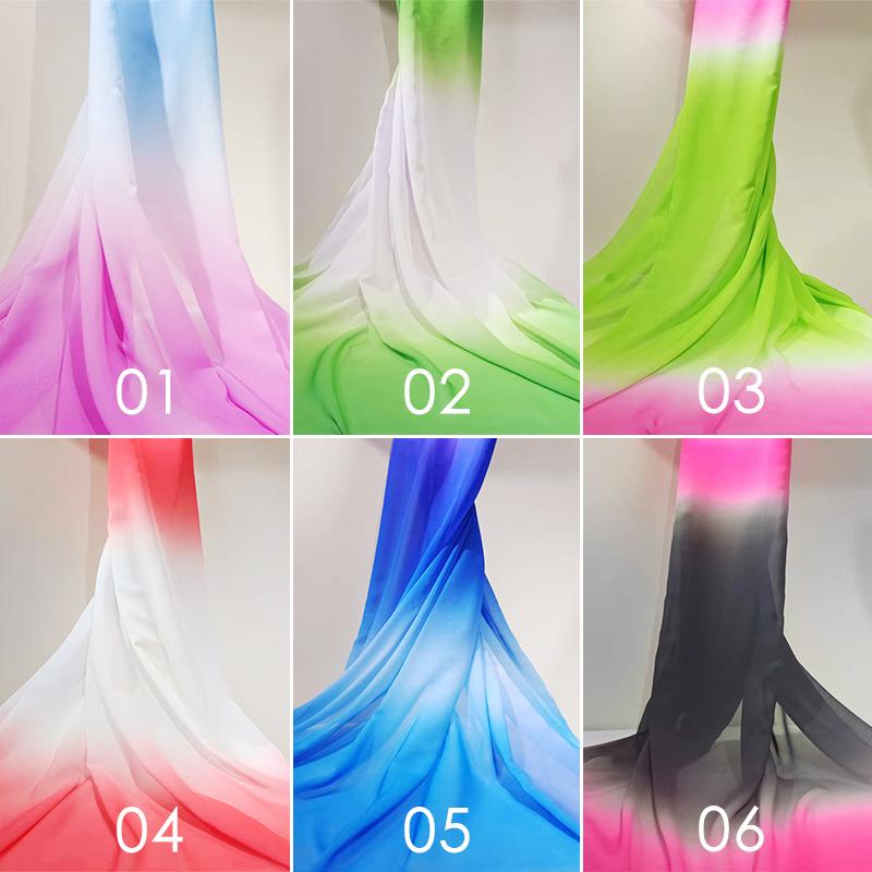 1 Yard Chiffon Gradient Rainbow Transition Color Chiffon Fabric For Diy Sewing Stage Costume Ancient Style Dress Hanfu Fabric