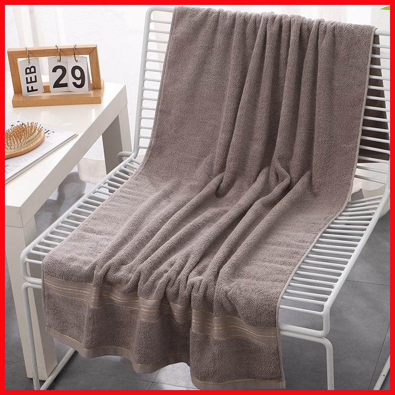 Pure Cotton Large Bath Towel Plain Color Simple Soft Wrap Towel Beach Towel Household Bathroom Export