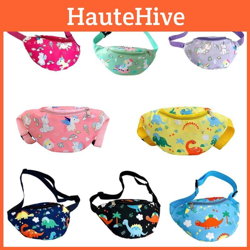 Niedliche Einhorn Kinder Hüfttasche Cartoon Dinosaurier Umhängetasche Nylonmaterial Leicht Und Diebstahlsicher