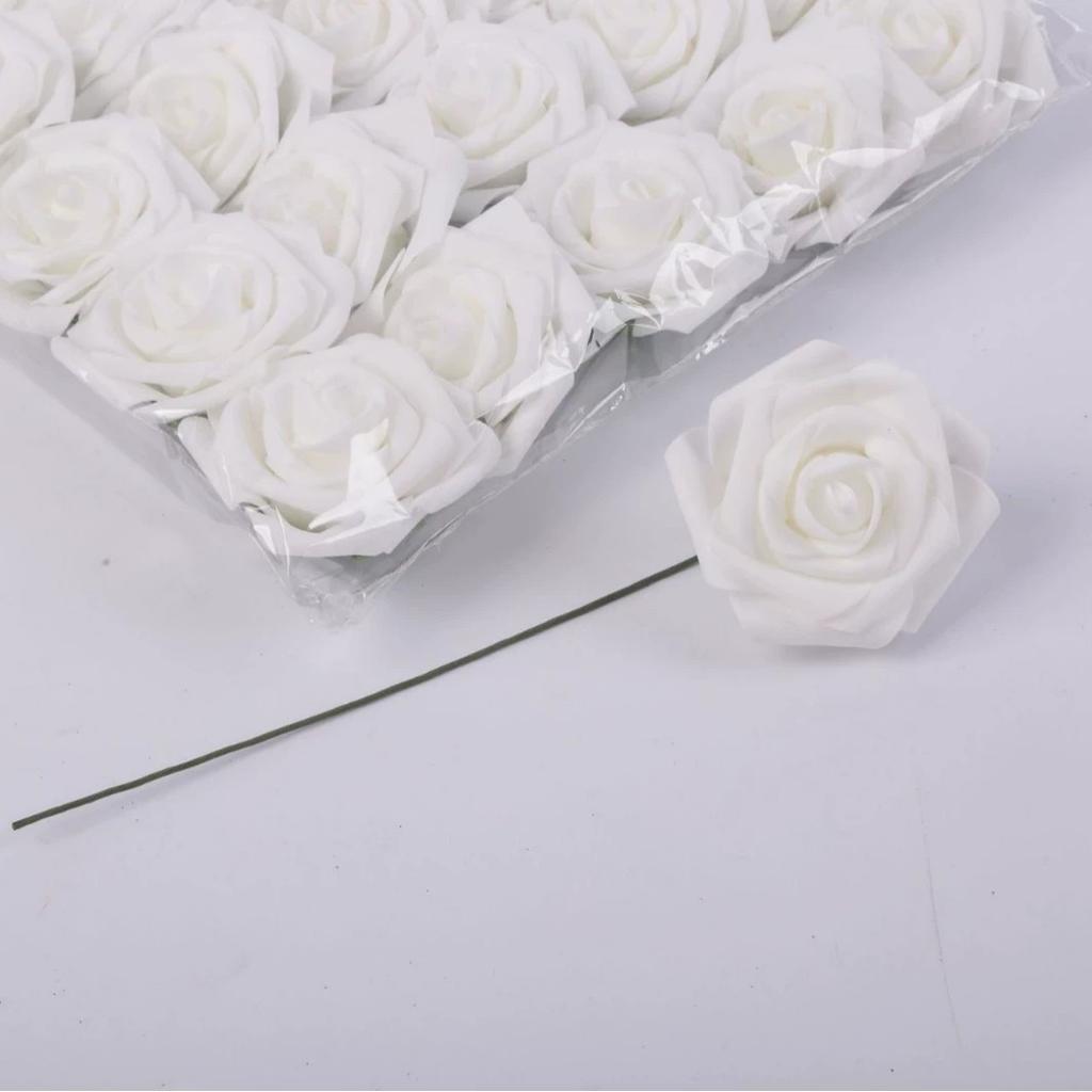 25pcs Ultra-Realistic Artificial Roses with Stem, Elegant Decor for Home,Party,Wedding,for DIY Bouquets,Romantic Centrepieces
