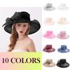 Sieviešu modes organza baznīca Fascinator līgavas tējas ballīte kāzu cepure