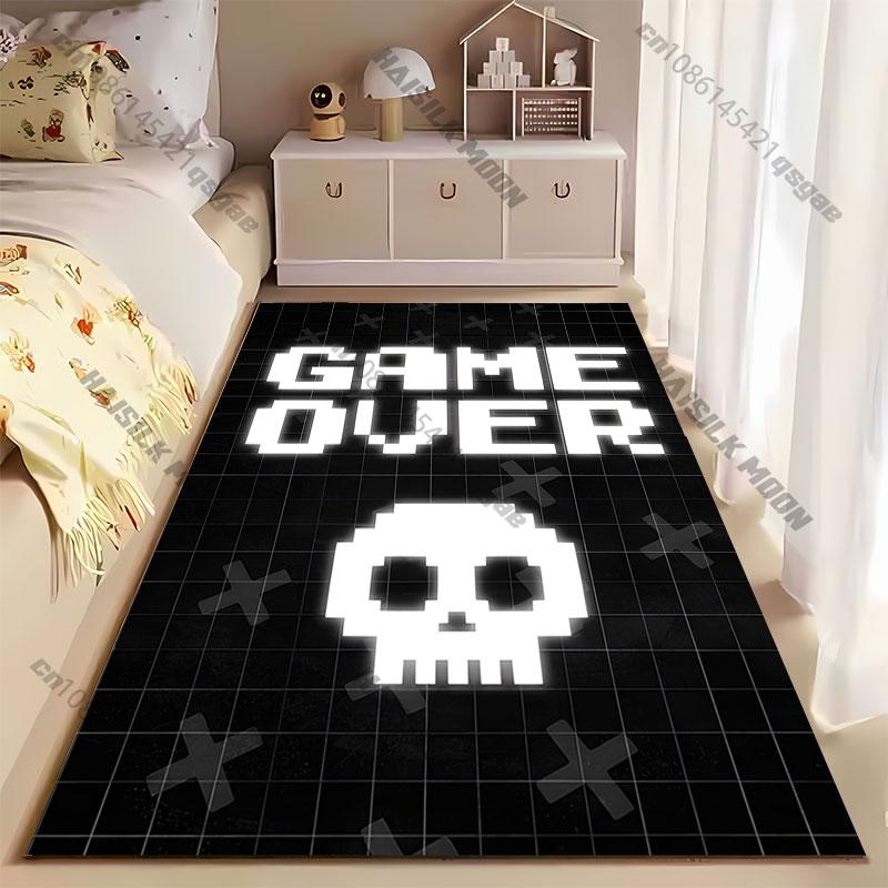 Game ending skull symbol carpet Yoga living room room decor children's crawling mat doormat area rug games mat