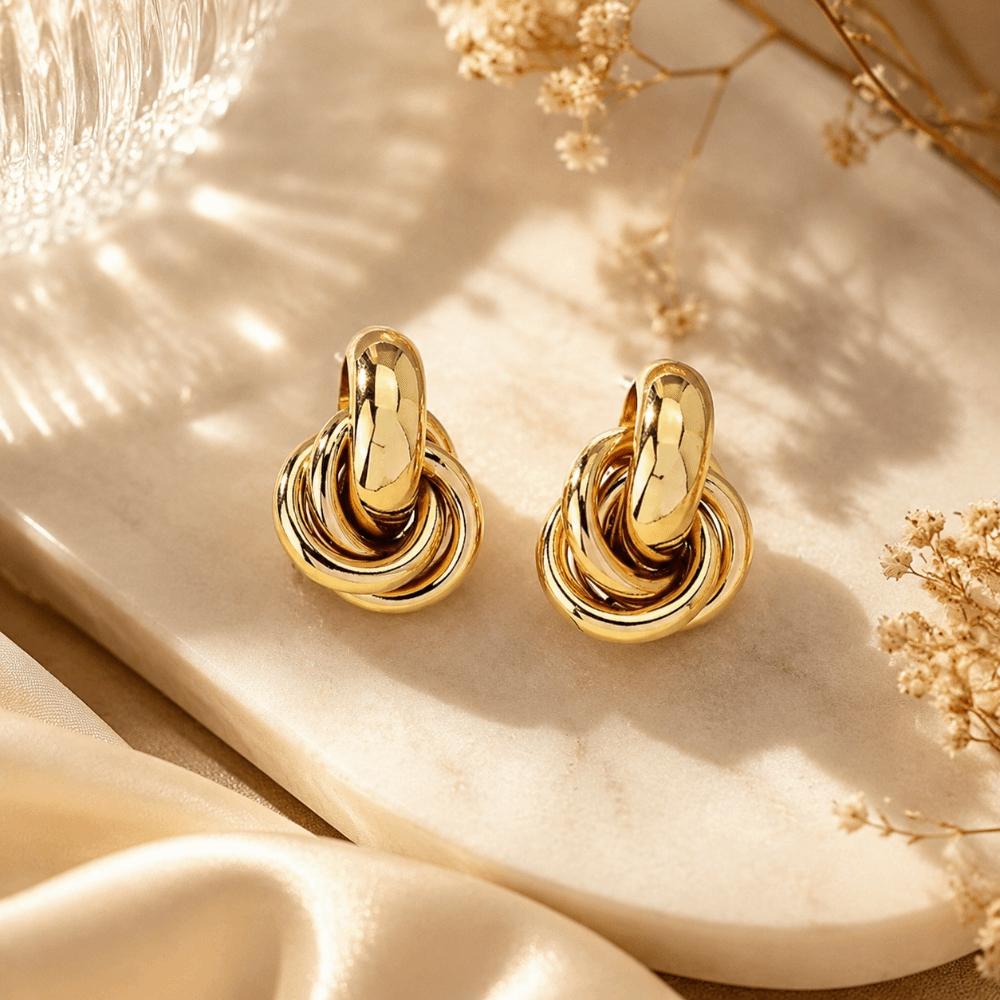 Irregular Knot Earrings Multi-layer Design Drop Earrings Personality Twist Earrings Women Jewelry