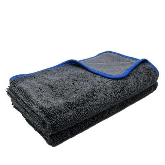 2 pieces super absorbent car wash towel large size thick 40cm x 60cm microfiber cloth drying supplies accessories convenient goods items (blue trim