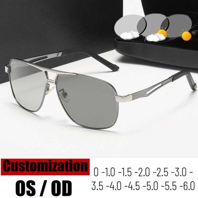 Customization Precription Glasses Pochromic Sunglasses Luxury for Men Pilot Shades Outdoor Anti-UV Driving