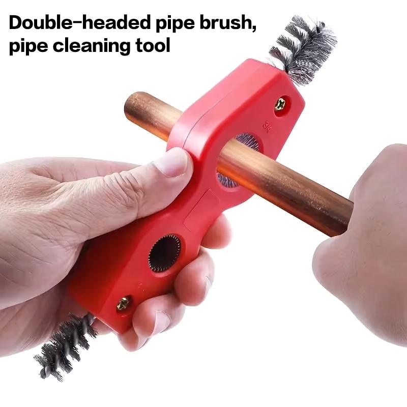 New 4In1 Double-headed Copper Pipe Brush Copper Tube Polishing Inside Outside Reamer Pipe Cleaner Chamfering Tool Pipe Deburrer