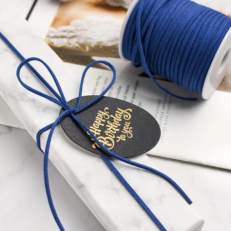 5yards/lot 3 Mm Flat Faux Suede Braided Cord Korean Velvet Leather Handmade Thread String Rope For DIY Jewelry Making Supplies