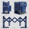 Retractable Desktop Book Holder and Folding Bookshelf with Pen Holder