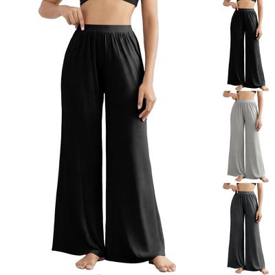 Women's Fashionable Casual Home High-waisted Wide-leg Trousers With A Flowing Drape.