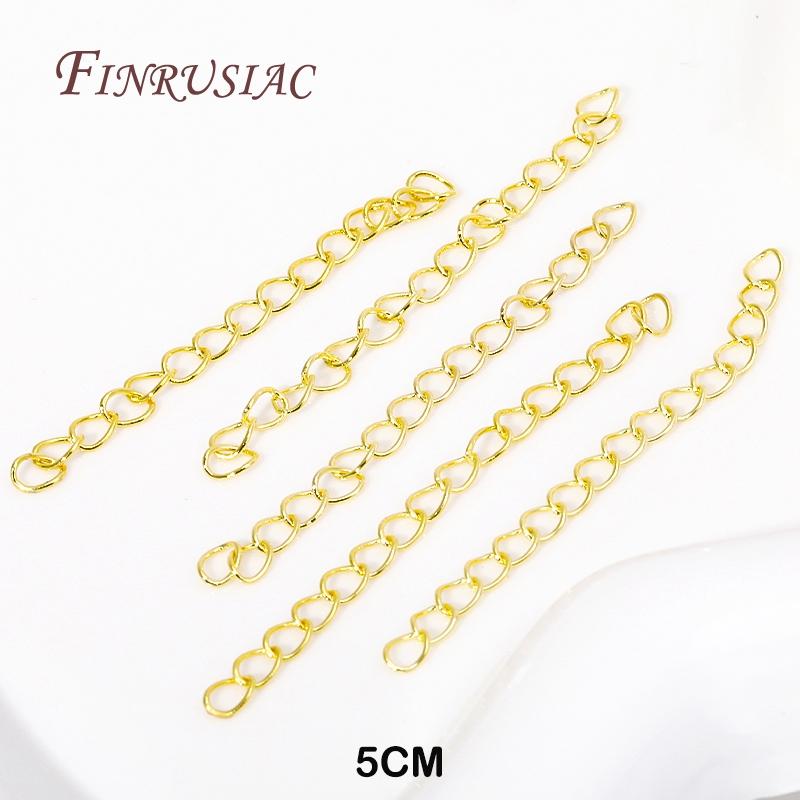 5CM Brass Extension Chain 18K Gold Plated Bulk Bracelet Tail Chain Connector DIY Chains Accessories Supplies For Jewelry