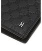 Hazzys Men Acc Black Logo Pattern Cowhide Medium Wallet Hjwa6F836Bk