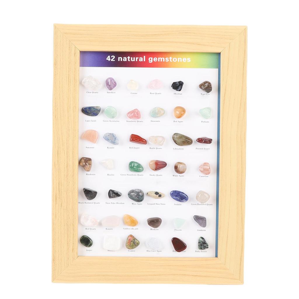 Rocks Collection Set 42 Types Multlfunctional Geography Gemstones and Crystals Set for Education