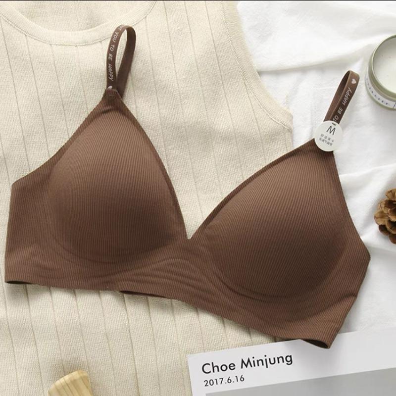 Naked Comfortable Thin Red Bra Seamless Breathable Large Thickened Jelly Strip Expansion Underwear