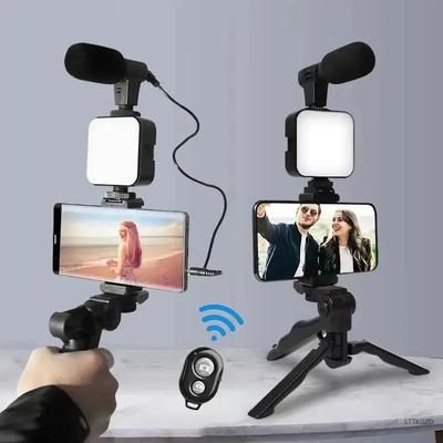 Sada na vlogování chytrého telefonu s držákem na telefon na stativ Mini mikrofon LED plnící světlo Startér pro TikTok Live Stream Video YouTube